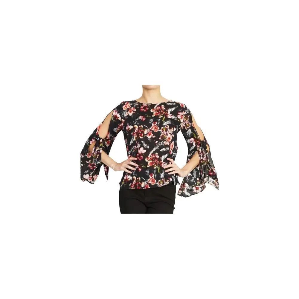 NICOLE MILLER ARTELIER MACOUL ALMOND BLOSSOM PRINT SILK BLOUSE 100% silk Sz S